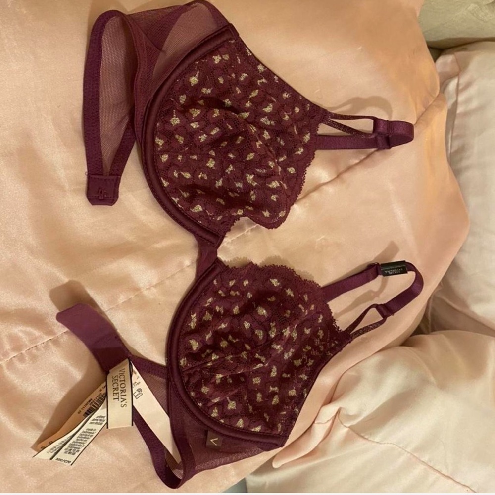 Women's Burgundy Lace Bra